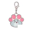 Key Rings 4 Colors Sublimation Blank Keychain Pendant Collars Creative Cat Paw Shape Keychains Heat Transfer Chain Diy Pet Keyring W Dhq5X