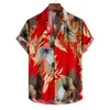 Fritidsskjortor för män Pojkar Plus Size Kortärmade Blomstertryckt Holiday Beachwear Blomsterskjorta Herr Bomullsknapp Upp Sommarsemester Hawaii