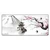 Tapis de souris poignet mignon encre peinture fleurs tapis de bureau Sakura beau tapis de souris grand tapis de souris de jeu tapis de bureau à domicile R230711