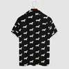 Men's Casual Shirts Dachshund Christmas Blouses Mens Cute Animal Hawaiian Short-Sleeve Vintage Oversized Beach Shirt Birthday Present