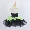 Stage Wear Women Girl Green Shiny Sequin Dance Leotard Ballet Tutu Dress Unitard Lovely Mesh Performance Costume