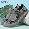 Sandalen Sandalen Man Mode Zomer Outdoor Strand Casual Baotou Gat Schoenen voor Mannen Ademend Platform Strand Indoor Roma Sandalen 230710