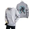 Men's Jackets Grey Gundam F91 Jacket For Men Spring Autumn Fashion Long Sleeve Casual Windbreaker Coat Male Oversized Harajuku Clothing Mens