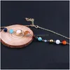 Charme Bracelets Univers Galaxy Les Huit Planètes Dans Le Système Solaire Étoile Gardienne Collier De Perles De Pierre Naturelle Pour Les Femmes Drop Delivery Dh4Ib