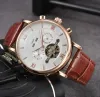 Relógios masculinos Moda Patekity Relógios de pulso Fase da lua Homem de negócios de luxo Relógio feminino master sports Relógio turbilhão pulseira de couro Relógio de pulso