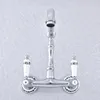 Bathroom Sink Faucets Chrome Brass Dual Handle Duals Hole Wall Mount Basin Faucet Kitchen Vanity Cold Water Taps Dsf770