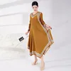 Casual Dresses Retro Ethnic Regular Full Dress Spring Summer Ladies V Neck Stitching Maxi 2023 Elegant