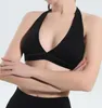 Traje de yoga Mujeres Cuello halter Triángulo Sujetador deportivo ligero de apoyo Sexy con Push Up Gimnasio Fitness Correr al aire libre