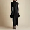 Basic Casual Dresses spring and summer pile collar flared long-sleeved French tea break sexy temperament long dresses women 230710