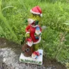 Divertido jardín verde Santa Claus comiendo gnomos figura estatua decoración creativa resina comiendo gnomos Navidad jardín decoración regalo L230620