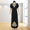 Ethnic Clothing Caftan Abaya Dubai Turkey Islam Kaftan Muslim Hijab Short Sleeve Summer Dress Embroidery Dresses For Women Robe Ar2952