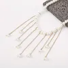 Pendant Necklaces Long Tassel Necklace For Women Cute Imulated Pearl Chain Beads Charms Choker Fine Wedding Gift Bride Accessor