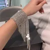 Chain Super Shiny Long Fringed Tassel Bracelet Hand Jewelry for Women Luxury Crystal Bridal Wedding Bracelets Gift 230710