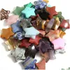 Stone Natural Crystal 30Mm Star Ornaments Quartz Healing Crystals Energy Reiki Gem Jewelry Making Accessories Living Room Decoration Dhrs3