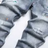 Jeans da uomo Jeans da uomo abiti da strada strappati pantaloni di jeans marchio di tendenza da uomo pantaloni casual bici solide fori di danno vestibilità ultrasottile di alta qualità Z230711