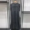 Robes décontractées 2023 robe d'été col rond sans manches dentelle garniture couture couleur unie
