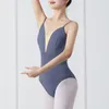 Bühnenkleidung Erwachsene Damen Gymnastik Ballett Trikots Tanzstudio Üben Kostüm Kurzarm Body Overall Ballerina Outfit