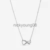 Pendant Necklaces Sparkling Infinity Pendant Necklace for Pandora Real Sterling Silver Wedding Jewelry For Women Girlfriend Gift CZ Diamond designer Necklaces wi