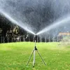 Watering Equipments Garden Automatic Rotating Sprinkler Stainless Steel Tripod Irrigation Stand 360-Degree Water Jet Garden Lawn Sprinkler Tool 230710