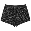 Shorts Feminino Booty Biker Look Molhado Feminino Pole Dancing Mini Couro Sintético Night Clubwear Calças Magras Roupas de Festa Rave