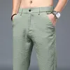 Men s Pants 2023 Spring Summer Classic Elastic Casual Mens Business Dress Slim Fit Jogger Stretch Long Trousers Male Green Khaki 230711