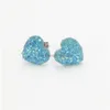 Stud Fashion Heart 12Mm Resin Druzy Drusy Earrings Stainless Steel Handmade For Women Jewelry Drop Delivery Dhgw3