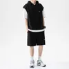 Mens tracksuits zomer groot formaat sportpak ademend casual slijtage wilde high street chic nep twope oce t -shirt eenvoudige shorts 230710