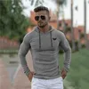 Jeans New Fashion T-shirt con cappuccio lavorata a maglia da uomo Pit Stripe Slim Fit maglioni sottili Mens manica lunga pullover maglieria da uomo T-shirt casual