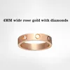 Bague d'amour bague de créateur bagues de luxe classiques bijoux pour femmes créateur bijoux pour hommes or alliage d'argent plaqué or rose ne se fanent jamais pas allergique 4mm 5mm 6mm cadeau de mariage