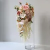 Decorative Flowers Waterfall European Style Bridal Bouquet Wedding Hand Hold Flower Decoration Holiday Party Water Drop Artificial Holding