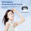 Electric Fans Cameras New Mini Portable Neck Fan 4000mAh Small Rechargeable Electric Usb Bladeless Fans Cooler With Data Display Leafless Neck Fan