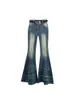 Spódnica jeansy rozkloszowane Y2k spodnie szerokie nogawki wysokiej talii moda z lat 90. koreański D metalowy pasek spodnie dżinsowe niebieskie dżinsy Streetwear 230711