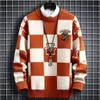 Men s Sweaters Winter Hip Hop Printed Loose Mens High End Cashmere Sweater Men Clothing Fashion Plaid Christmas Pullovers 230711