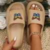 Slippers Women Cartoon Butterfly Decor Beac Summer Casual Soft Comfy Platform EVA Slides Non-slip Home Bathroom Men 2023 Shoes T230711