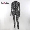 Pants Baqgw koronkowy siatka seksowna kobiety kombinezon bodycon erotyczne puste wyczerpanie się przez rozciąganie szczupłe klub imprezowy z rękawiczkami zamek błyskawiczny