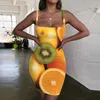 Fritidsklänningar Giyu Märke Nyhet Kvinnor Frukt 3d Print Mat Bodycon Klänning Harajuku Vestido Sexiga Damkläder Sommar Vintage Beach