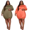 Plus Size Klänningar Stil För Dam 5xl Festklänning Solid Mjukt Tyg Stretch Midi Höstkläder Hela 3xl 4xl 6xl