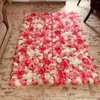 Decorative Flowers Silk Wall For Wedding Decoration Background Pink Floral Panels Backdrop Artificial Flower