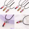 Collane con ciondolo Resina Pendenti Chakra a colonna esagonale Healing Crystal Uomo Donna Jewellry Drop Delivery Jewelry Dh9Lt