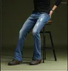Jeans pour hommes coréens hommes déchirés évasés botte coupe jambe concepteur classique trous lavés droites Denim pantalons Skinny Zip rue pantalon