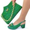 Dress Shoes Doershow Arrival African Wedding Shoes and Bag Set green Color Italian Shoes with Matching Bags Nigerian lady party HGR1-14 230711