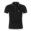 Polo Masculino Cross Border Cor Sólida Pólo Masculino Comércio Exterior Tamanho Grande Placa Lisa Decote em Pé T-shirt Europeu e Americano 230710