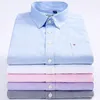 Camicie casual da uomo Camicia Oxford a maniche lunghe in cotone Abito da lavoro formale Abiti coreani con colletto blu bianco