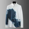 Chemise imprimée de luxe pour hommes à manches longues Slim chemise décontractée de haute qualité Slim Fit Social Party Tuxedo Business Dress Shirt