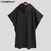 Hommes Trench Coats Fasion Hommes Cape Ded Solide Lâche 2023 Streetwear Punk Coupe-Vent Trenc Cic Hiver Lon Cape Ponco