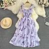 Casual Kleider Sommer Strand Frauen Kleid Damen Fliege Up Taille Schlanke Mittellange Ärmel Gedruckt Blumen A-linie Mitte der wade