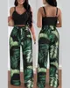 Calças femininas de duas peças Conjunto casual feminino Roupas de verão Roupas de rua para férias Bainha franzida Crop top cintura alta Roupas Terno