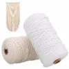 Durevole 200m Cavo di cotone bianco Beige naturale ed Cord Corda Craft Macrame String DIY Handmade Home Decorative supply 3mm307c