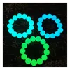 Charm Bracelets Elegante 8Mm Luminous Fluorite Natural Stone Men Light Glowing Beads For Women Yoga Jewelry Drop Delivery Dhlfj