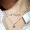 Pendant Necklaces Simple Fashion Jewelry Solitaire Diamond Pendant 925 Sterling Silver Princess Cut White Topaz CZ Diamond Gemstones Women Clavicle Necklace x071